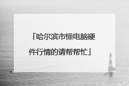 哈尔滨市懂电脑硬件行情的请帮帮忙