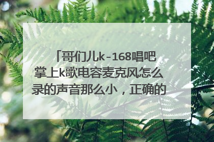 哥们儿k-168唱吧掌上k歌电容麦克风怎么录的声音那么小，正确的使用方法怎么用？