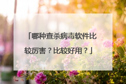 哪种查杀病毒软件比较厉害?比较好用?