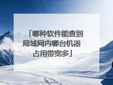 哪种软件能查到局域网内哪台机器占用带宽多