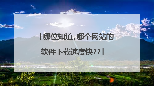 哪位知道,哪个网站的软件下载速度快??