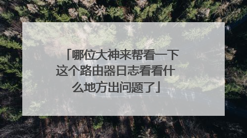 哪位大神来帮看一下这个路由器日志看看什么地方出问题了