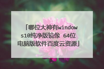 哪位大神有windows10纯净版镜像 64位电脑版软件百度云资源
