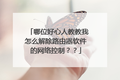 哪位好心人教教我怎么解除路由器软件的网络控制??