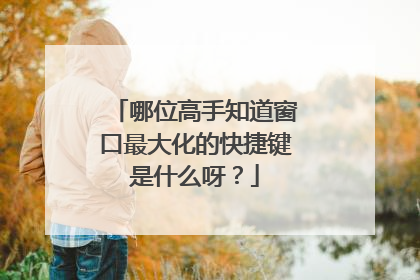 哪位高手知道窗口最大化的快捷键是什么呀？