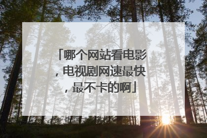 哪个网站看电影，电视剧网速最快，最不卡的啊