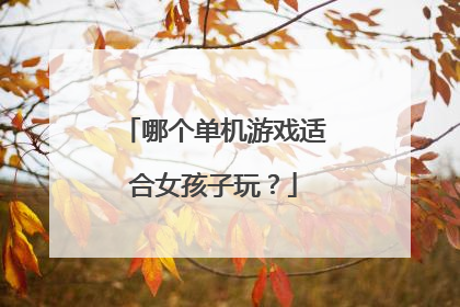 哪个单机游戏适合女孩子玩?