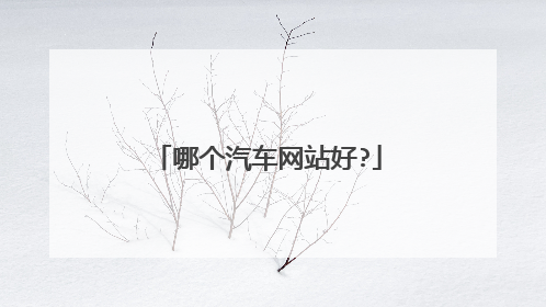 哪个汽车网站好?