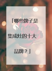 哪些牌子是集成灶的十大品牌?