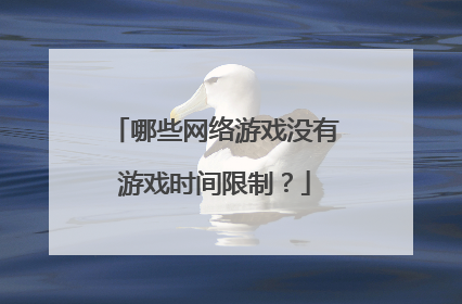 哪些网络游戏没有游戏时间限制?