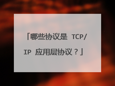 哪些协议是 TCP/IP 应用层协议？