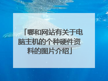 哪和网站有关于电脑主机的个种硬件资料的图片介绍