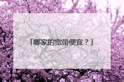 哪家的宽带便宜?