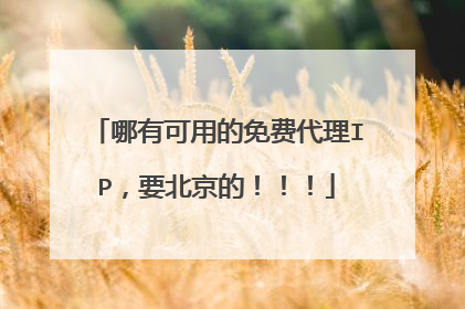 哪有可用的免费代理IP,要北京的!!!