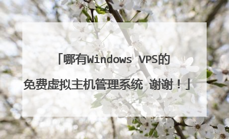 哪有Windows VPS的免费虚拟主机管理系统 谢谢!
