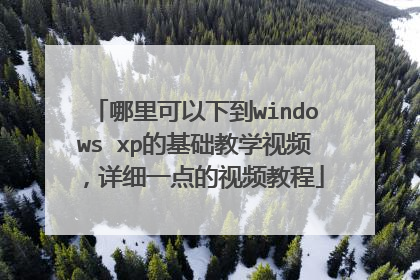 哪里可以下到windows xp的基础教学视频,详细一点的视频教程