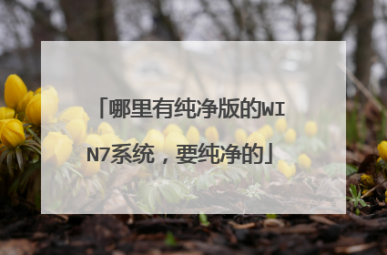 哪里有纯净版的WIN7系统,要纯净的