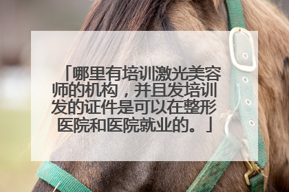 哪里有培训激光美容师的机构,并且发培训发的证件是可以在整形医院和医院就业的。