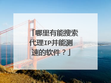 哪里有能搜索代理IP并能测速的软件？