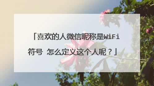 喜欢的人微信昵称是WiFi符号ᯤ怎么定义这个人呢？