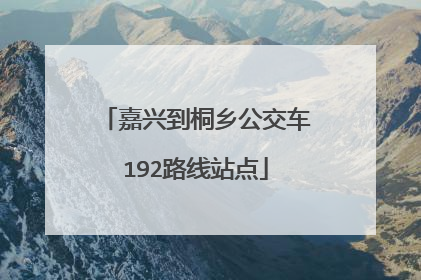嘉兴到桐乡公交车192路线站点