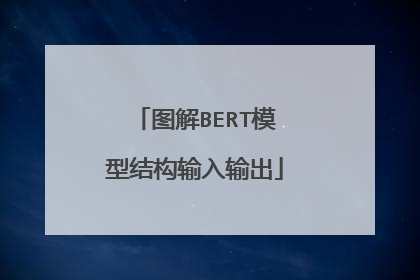 图解BERT模型结构输入输出