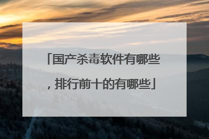 国产杀毒软件有哪些,排行前十的有哪些