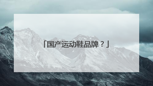 国产运动鞋品牌？