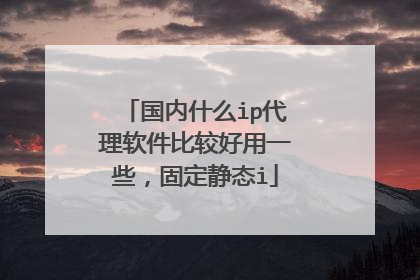 国内什么ip代理软件比较好用一些，固定静态i