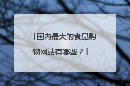 国内最大的食品购物网站有哪些?