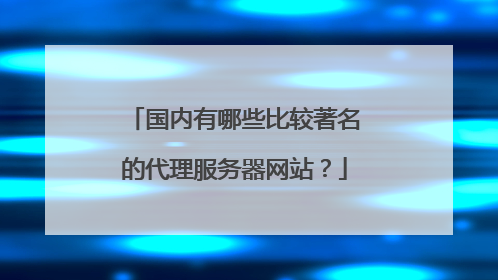 国内有哪些比较著名的代理服务器网站？