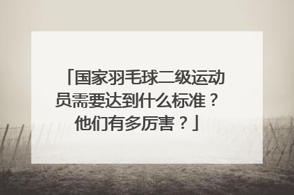 国家羽毛球二级运动员需要达到什么标准？他们有多厉害？