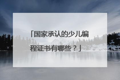 国家承认的少儿编程证书有哪些?