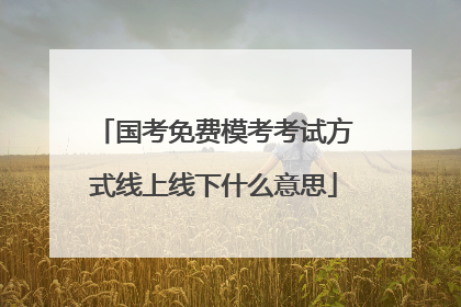国考免费模考考试方式线上线下什么意思