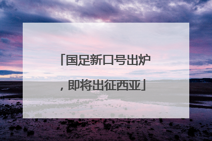 国足新口号出炉，即将出征西亚