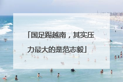 国足踢越南，其实压力最大的是范志毅