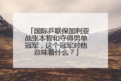 国际乒联保加利亚战张本智和夺得男单冠军，这个冠军对他意味着什么？