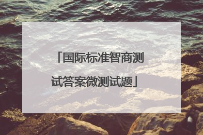 国际标准智商测试答案微测试题