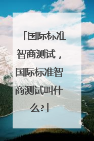 国际标准智商测试,国际标准智商测试叫什么?