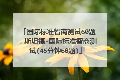国际标准智商测试60题,斯坦福-国际标准智商测试(45分钟60题)