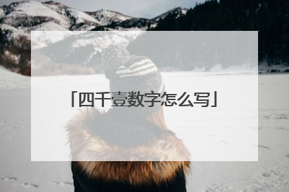 四千壹数字怎么写