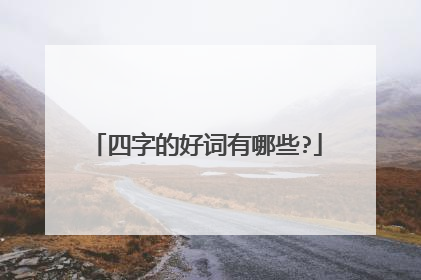 四字的好词有哪些?