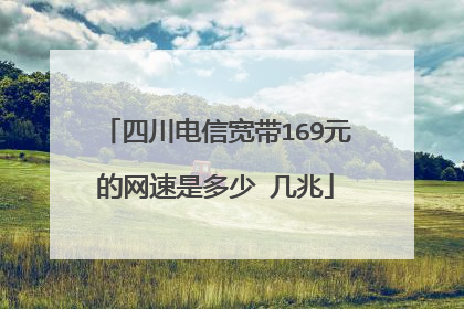四川电信宽带169元的网速是多少 几兆