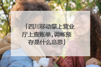 四川移动掌上营业厅上查账单,调帐预存是什么意思