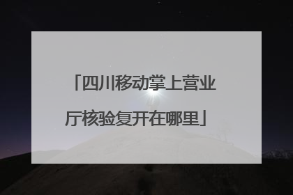 四川移动掌上营业厅核验复开在哪里