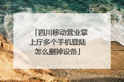 四川移动营业掌上厅多个手机登陆怎么删掉设备