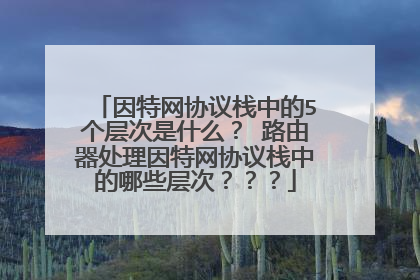 因特网协议栈中的5个层次是什么？ 路由器处理因特网协议栈中的哪些层次？？？