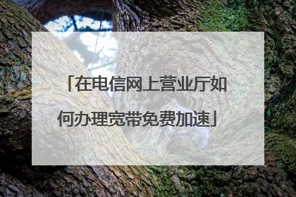 在电信网上营业厅如何办理宽带免费加速