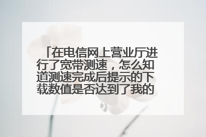 在电信网上营业厅进行了宽带测速,怎么知道测速完成后提示的下载数值是否达到了我的签约带宽呢?