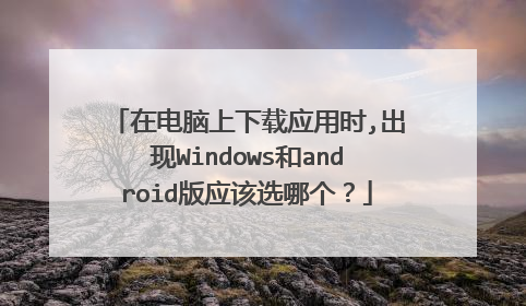 在电脑上下载应用时,出现Windows和android版应该选哪个？